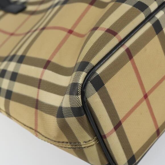 Burberry Burberry Nova Check Tote Bag Pvc Beige Silver  BURBERRY Nova Check Tote Bag PVC Beige Silver Auth BA8674